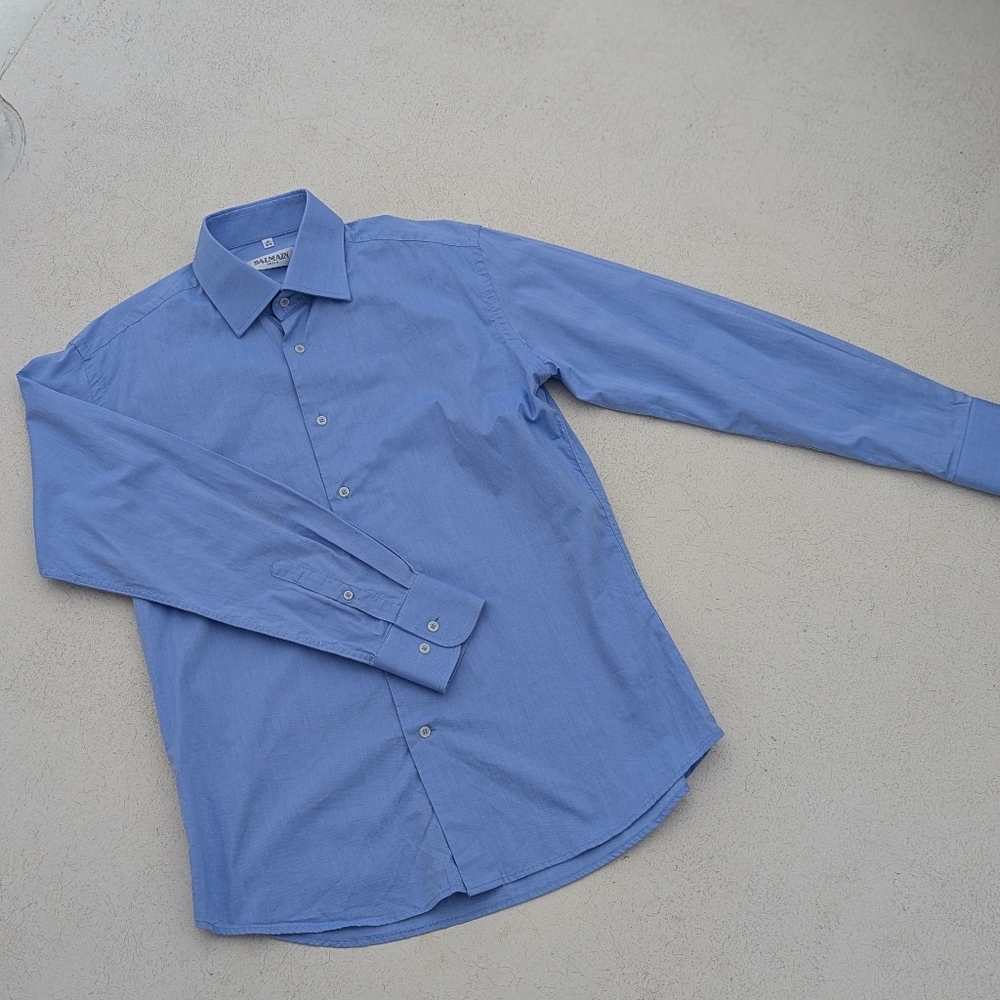Balmain | Blue Cotton Button Down Dress Shirt Medium 39-40 Chambray